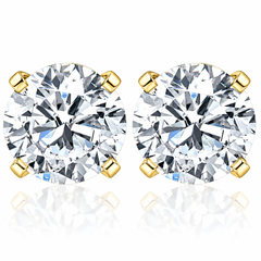 1.50ct Lab Grown Diamond Studs 14k Yellow Gold Screw Backs