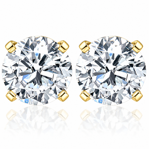 Certified 1 1/2 ct Lab Grown Diamond Studs 14k Yellow Gold Screw Backs (E-F, VS)