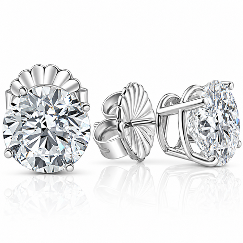Certified 8Ct TW Diamond Studs Lab Grown 14k White Gold