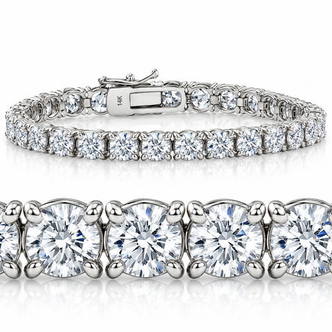 20 Ct Lab Grown Diamond Tennis Bracelet 14k White Gold 7"