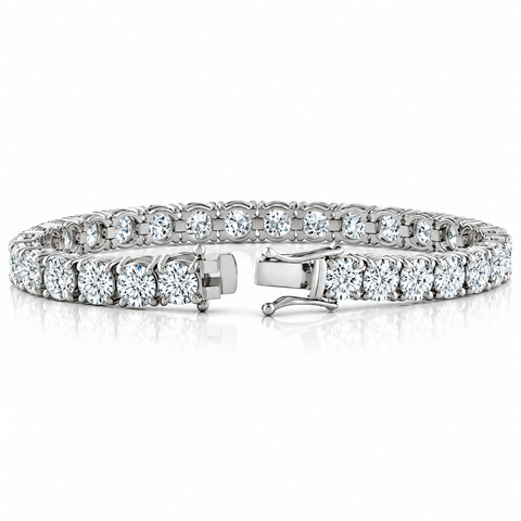 20 Ct Lab Grown Diamond Tennis Bracelet 14k White Gold 7"