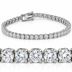 9 ct Round Lab Grown Diamond Tennis Bracelet 14K White Gold 7"