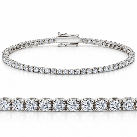 VS 4 Carat Diamond Tennis Bracelet 14k White, Yellow, or Rose Gold Lab Grown 7"