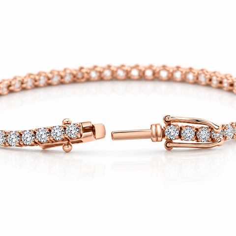 VS 4 Carat Diamond Tennis Bracelet 14k White, Yellow, or Rose Gold Lab Grown 7"