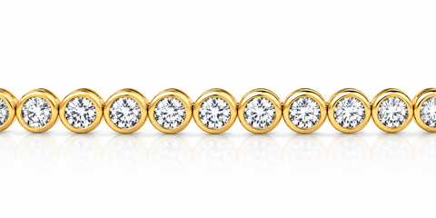 8Ct Bezel Diamond Tennis Bracelet Yellow Gold Lab Grown