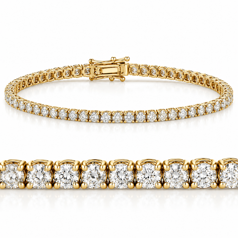 14k White, Rose, or Yellow Gold Round Diamond Tennis Bracelet 5cttw 7" Women's