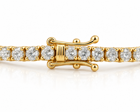 14k White, Rose, or Yellow Gold Round Diamond Tennis Bracelet 5cttw 7" Women's