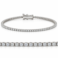 3 Ct TW Round Cut Lab Grown Diamond Tennis Bracelet In 14k White Gold 7"