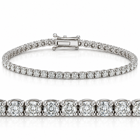 G/VS 6 1/4ct 100% Lab Diamond Tennis Bracelet 14K White Gold 7" Lab Grown