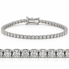 G/VS 6 1/4ct 100% Lab Diamond Tennis Bracelet 14K White Gold 7" Lab Grown