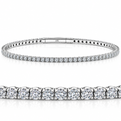 2Ct F/VS Diamond Flexible Oval Bangle Bracelet White Gold Lab Grown