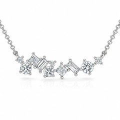 1Ct TW Diamond Mixed Fancy Shape Designer Necklace 14k Gold Lab Grown Pendant