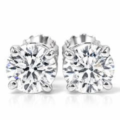 VS 1/2Ct TW Diamond Studs in 14k White or Yellow Gold Lab Grown