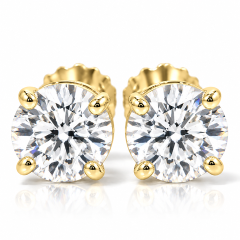 VS 1/2Ct TW Diamond Studs in 14k White or Yellow Gold Lab Grown