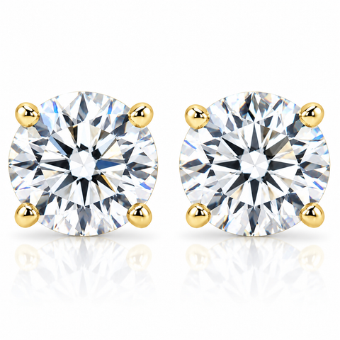 1/2 - 2Ct Diamond Screw Back Studs 14k Gold Earrings Lab Grown (GH/VS2-SI1)