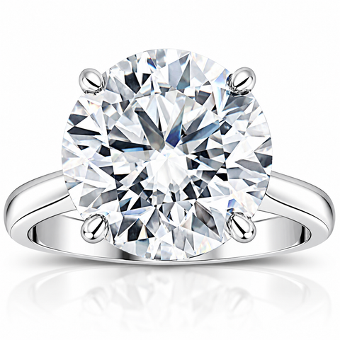 Huge VS/G 6 Ct Moissanite Solitaire Engagement Ring 10k White Gold (12mm stone)