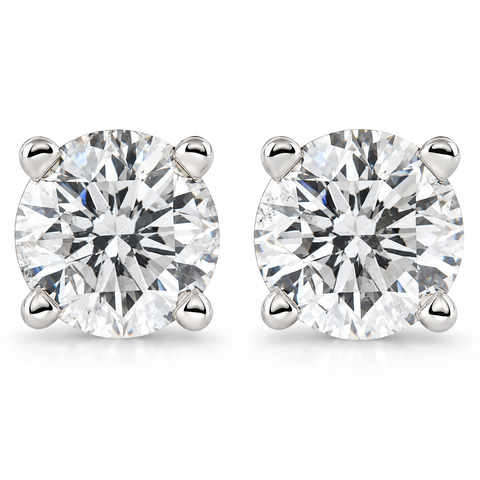 1 CT. T.W. Genuine White Diamond Studs 14K White or Yellow Gold