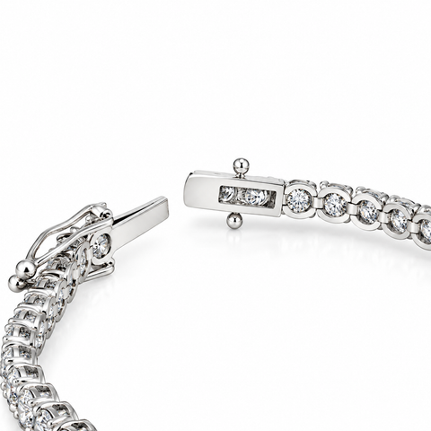 12ct Diamond Tennis Bracelet 14K White Gold 7" Lab Grown