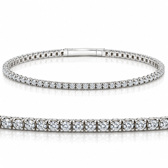 3Ct F/VS Diamond Flexible Oval Bangle Women's Bracelet 14k White Gold Lab Grown
