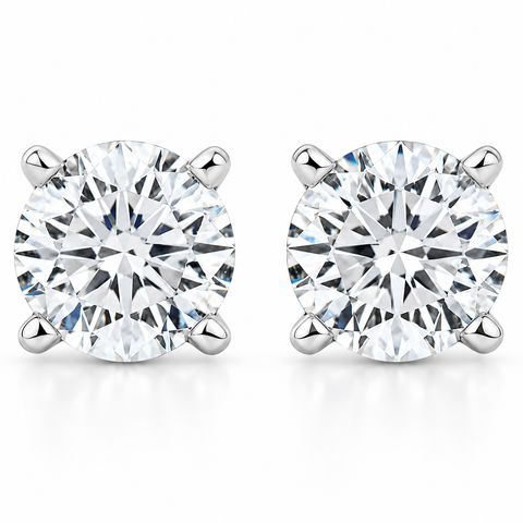 1/2Ct Diamond Screw Back Studs in 14k White or Yellow Gold Lab Grown