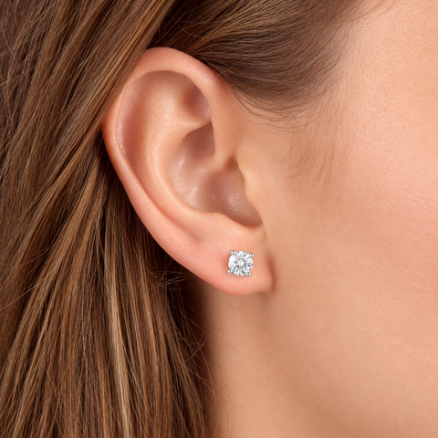 1/2Ct Diamond Screw Back Studs in 14k White or Yellow Gold Lab Grown