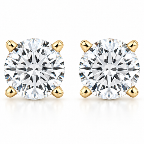 1/2Ct Diamond Screw Back Studs in 14k White or Yellow Gold Lab Grown