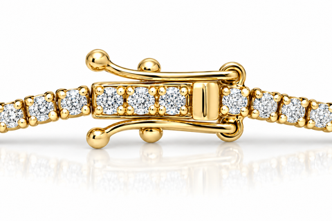 2 Ct TW Lab Grown Round Cut Diamond Tennis Bracelet 7" 14k Yellow Gold