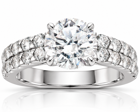 3 Ct Diamond Engagement Ring 14k White Gold Enhanced