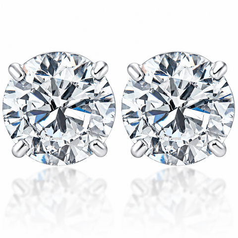 F/VS 1 1/2ct Lab Grown Diamond Studs 14k White Gold Earrings