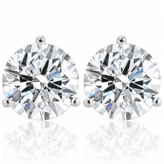 Certified 6 Ct tw 14k White Gold Lab Grown Round-Cut Diamond Martini Studs