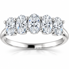 VS 1.50Ct Oval Moissanite Marquise Wedding Ring in White, Yellow or Rose Gold