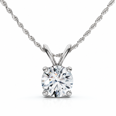 3/4Ct Solitaire Diamond Pendant 14k Gold Women's Necklace Lab Grown EF/VS