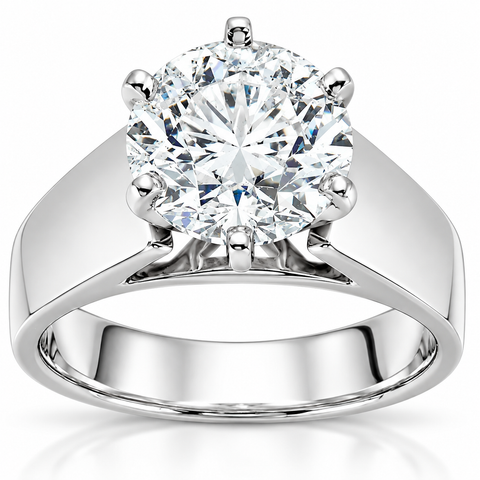 F/VS 2 Ct Diamond Solitaire Engagement Ring 14k White Gold Lab Grown