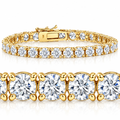 20 Ct Lab Grown Diamond Tennis Bracelet 14k Yellow Gold 7"