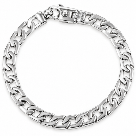 Braccio Men's 26 Gram Trap Link Solid Silver Bracelet 8.5"