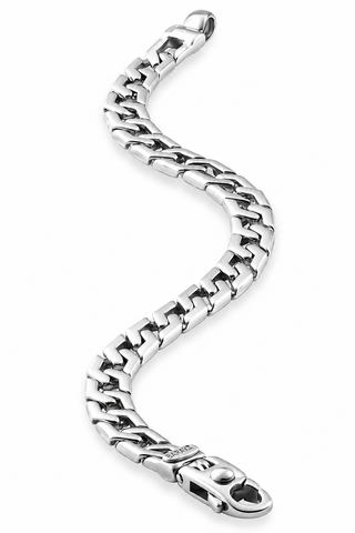 Braccio Men's 26 Gram Trap Link Solid Silver Bracelet 8.5"
