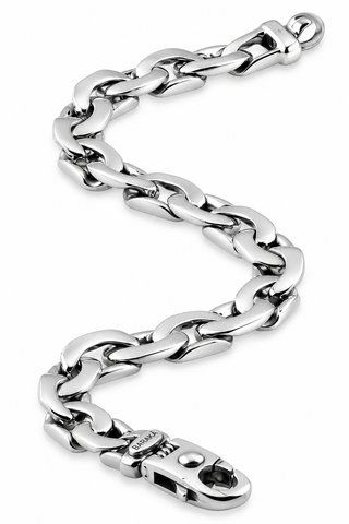 Braccio Men's 36 Gram Designed Link Solid Silver Bracelet 8.5"