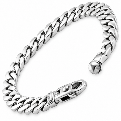 Braccio Men's 36 Gram Cuban Link Solid Silver Bracelet 8.5"