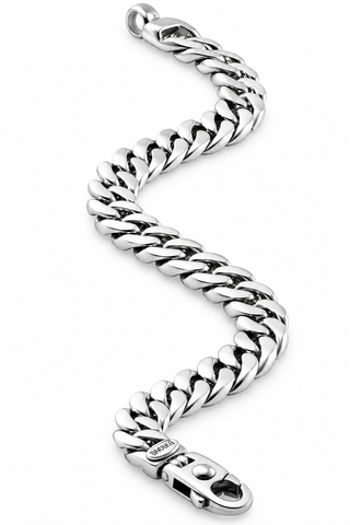 Braccio Men's 36 Gram Cuban Link Solid Silver Bracelet 8.5"