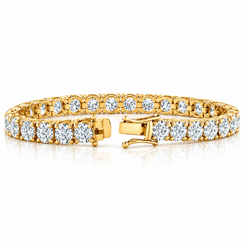 20 Ct Lab Grown Diamond Tennis Bracelet 14k Yellow Gold 7"