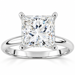 Certified 3 Ct Princess Cut Diamond Solitaire Engagement Ring 14k Gold Lab Grown