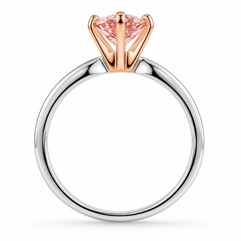 Certified 2Ct Pear Shape Pink Diamond Solitaire Engagement Ring Gold Lab Grown
