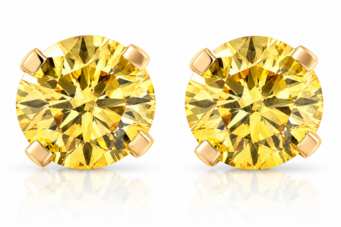 1/4 Ct T.W. Fancy Canary Yellow Lab Diamond Studs 14K Yellow Gold Lab Grown