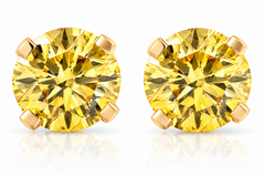 1/4 Ct T.W. Fancy Canary Yellow Lab Diamond Studs 14K Yellow Gold Lab Grown