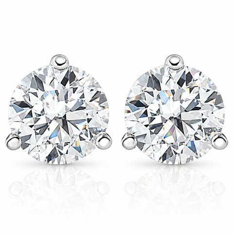 1/2ct TW Half Carat F VS Round Cut Lab Grown Diamonds 14k White Gold Earrings
