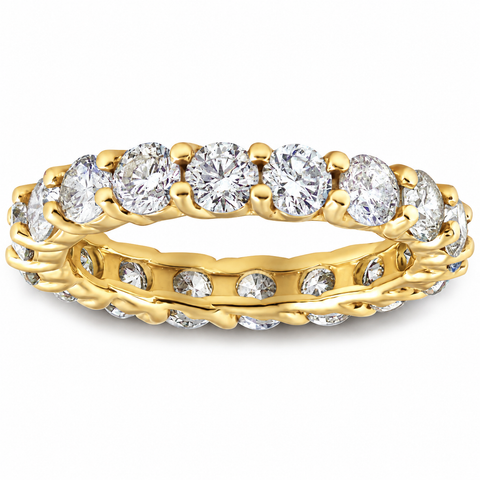 3Ct Diamond U Prong Eternity Ring Wedding Anniversary Band 14k Yellow Gold