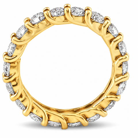 3Ct Diamond U Prong Eternity Ring Wedding Anniversary Band 14k Yellow Gold