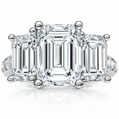 Certified 4 1/3Ct Lexi Emerald Cut Diamond Engagement Ring 14k Gold Lab Grown