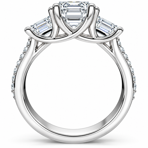 Certified 4 1/3Ct Lexi Emerald Cut Diamond Engagement Ring 14k Gold Lab Grown