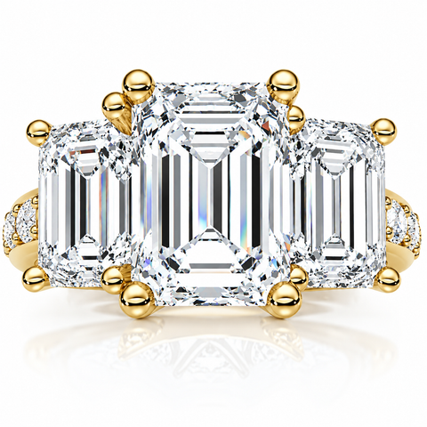 Certified 4 1/3Ct Lexi Emerald Cut Diamond Engagement Ring 14k Gold Lab Grown